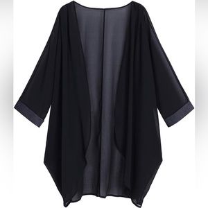Black Sheer Kimono Cardigan